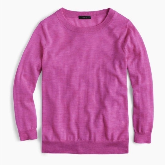 J. Crew Sweaters - J.Crew Merino Wool Tippi Sweater Pink Berry Melange Classic Quiet Luxury - Sz XS